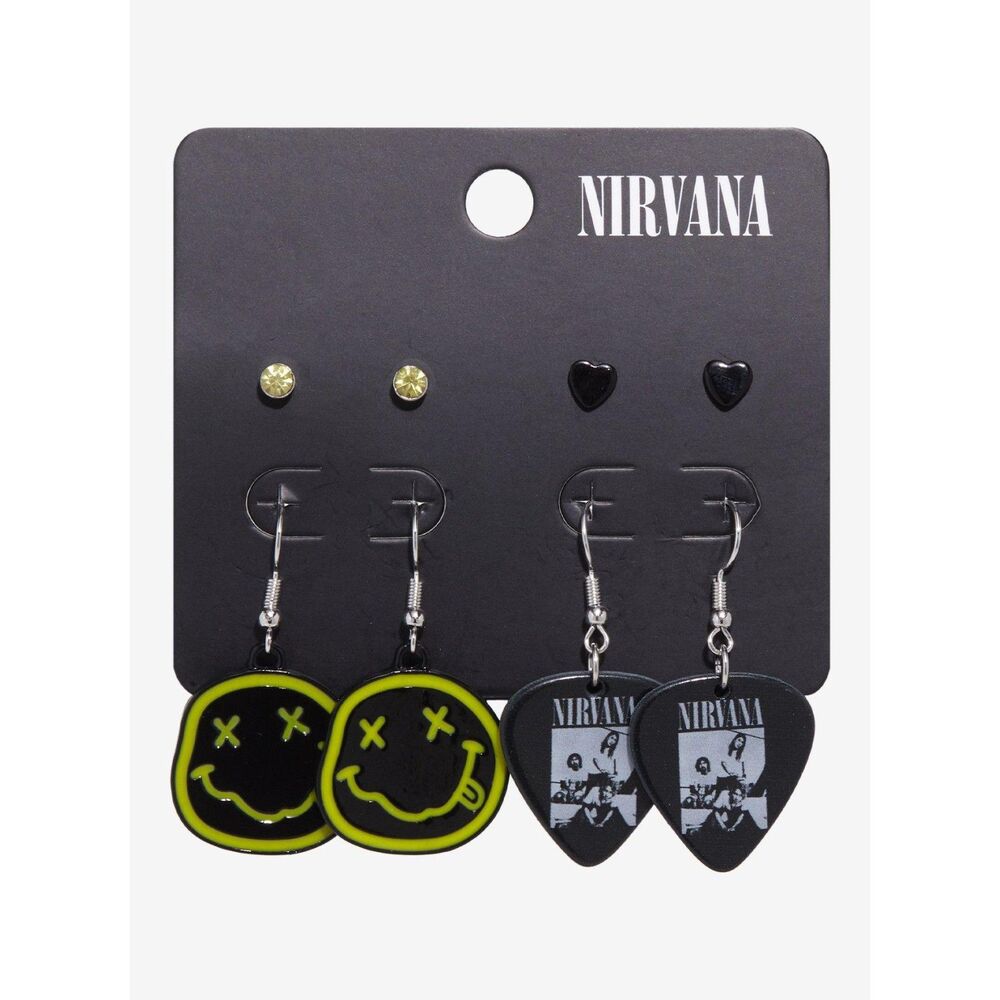 Nirvana Logo & Guitar Pick Earring Set